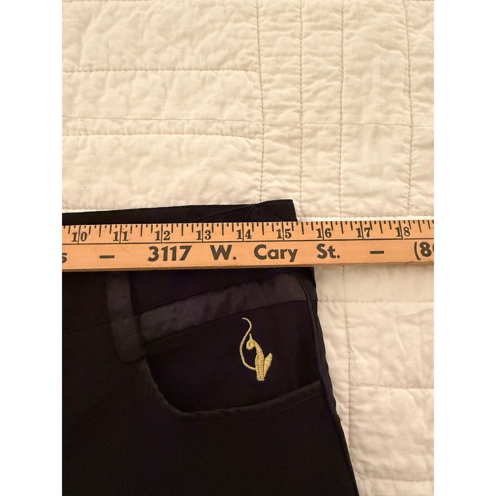 Baby Phat Black Trousers Gold Cat Logo Stretch Straight Leg Pants Junior Size 7 - Picture 9 of 13